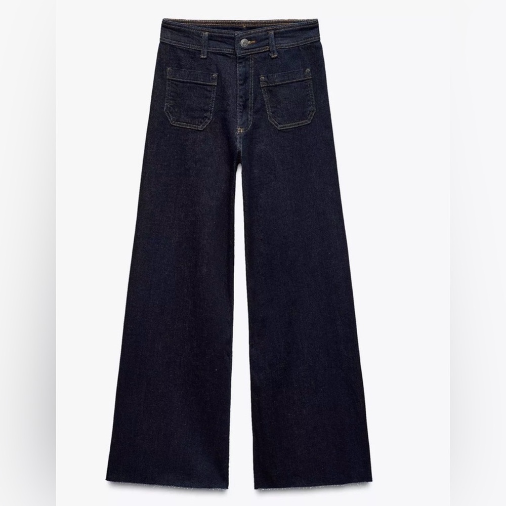 Zara ZW Collection High Waist Wide Leg Women's Jeans size 8
